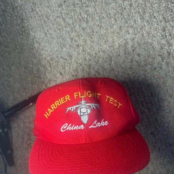 Otto Cap Red Adjustable Snapback Hat Men Harrier Flight Test China Lake - Picture 2 of 4